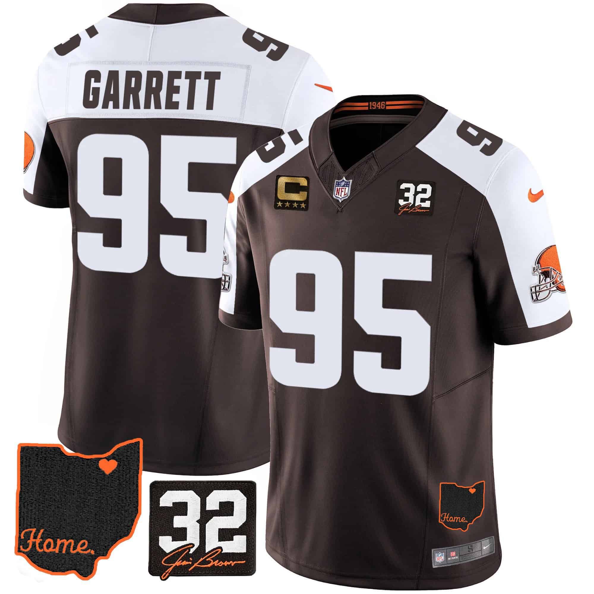 Men Cleveland Browns #95 Garrett Brown Memorial Home Patch 2024 Nike NFL Jersey->indianapolis colts->NFL Jersey